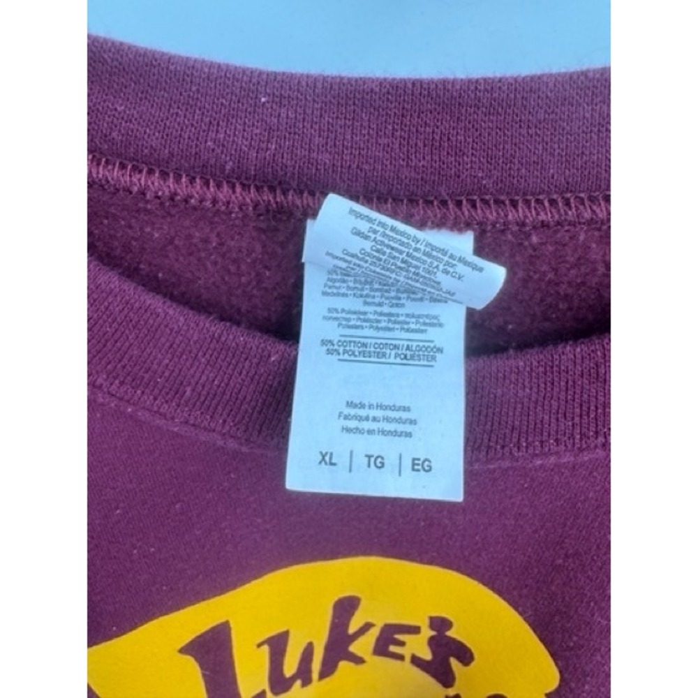 Gilmore Girls Maroon Lukes Diner Graphic Crewneck Sweatshirt XL Fleece Y2k - Picture 3 of 7